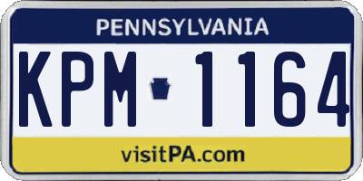 PA license plate KPM1164