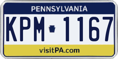 PA license plate KPM1167