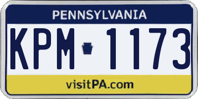 PA license plate KPM1173