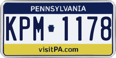 PA license plate KPM1178