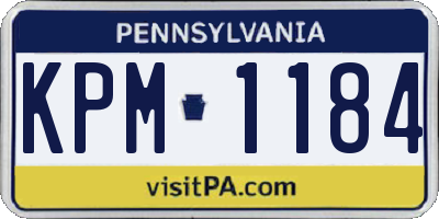 PA license plate KPM1184