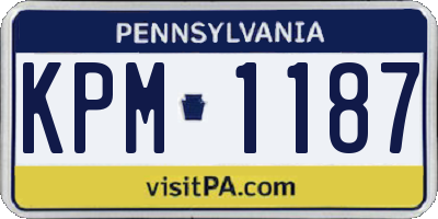 PA license plate KPM1187