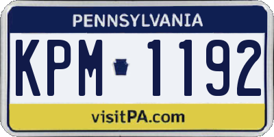 PA license plate KPM1192