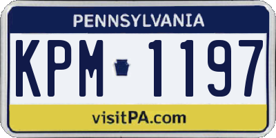 PA license plate KPM1197