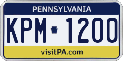 PA license plate KPM1200