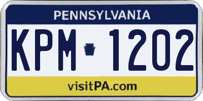 PA license plate KPM1202