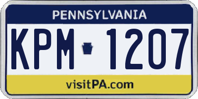 PA license plate KPM1207
