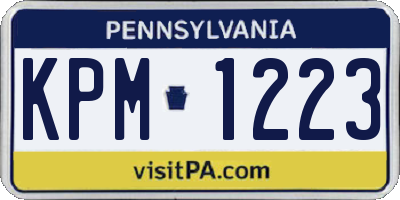 PA license plate KPM1223