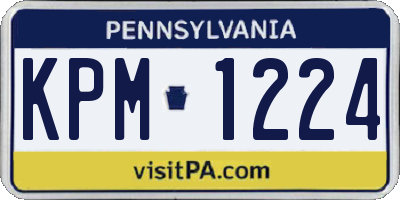 PA license plate KPM1224