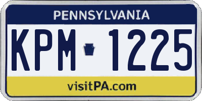 PA license plate KPM1225