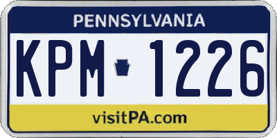 PA license plate KPM1226