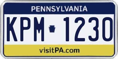 PA license plate KPM1230