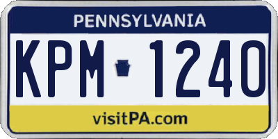 PA license plate KPM1240