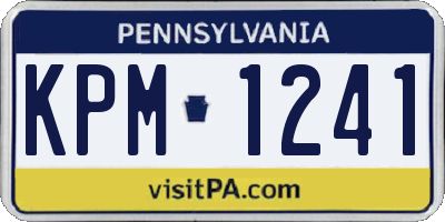 PA license plate KPM1241