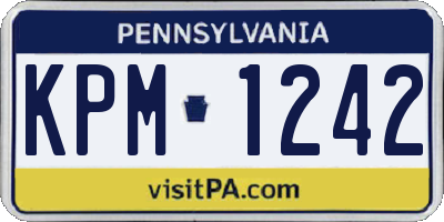 PA license plate KPM1242