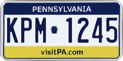 PA license plate KPM1245