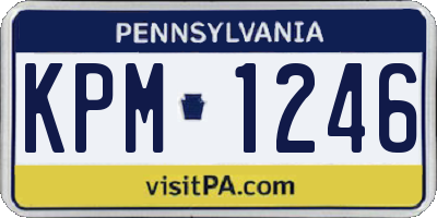 PA license plate KPM1246