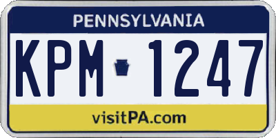 PA license plate KPM1247