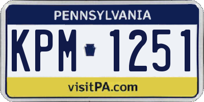 PA license plate KPM1251