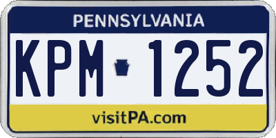 PA license plate KPM1252