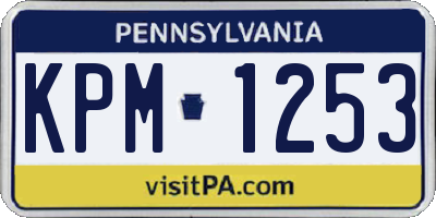 PA license plate KPM1253