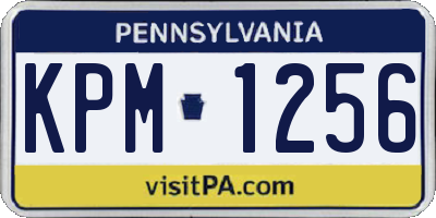 PA license plate KPM1256