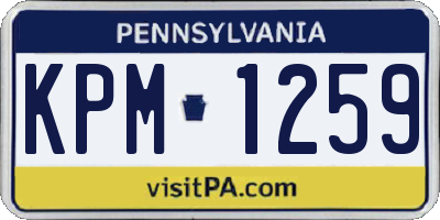 PA license plate KPM1259