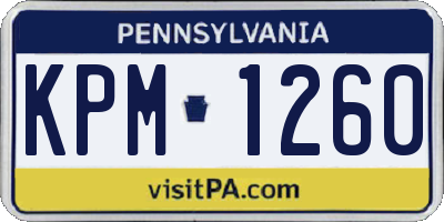 PA license plate KPM1260