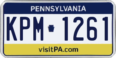 PA license plate KPM1261
