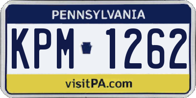 PA license plate KPM1262