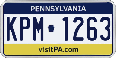 PA license plate KPM1263
