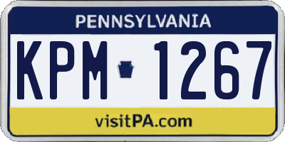PA license plate KPM1267