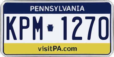 PA license plate KPM1270