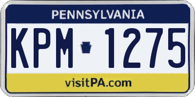 PA license plate KPM1275