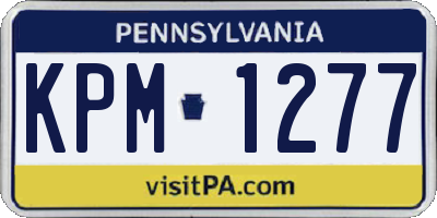 PA license plate KPM1277
