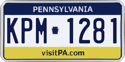 PA license plate KPM1281