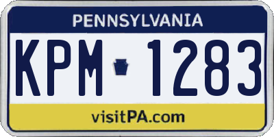 PA license plate KPM1283