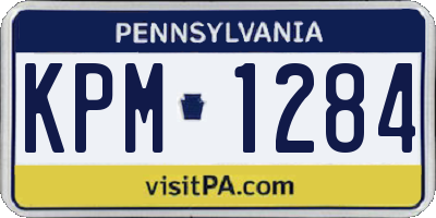 PA license plate KPM1284