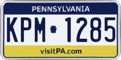 PA license plate KPM1285