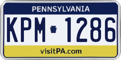PA license plate KPM1286