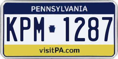 PA license plate KPM1287