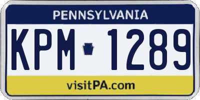 PA license plate KPM1289