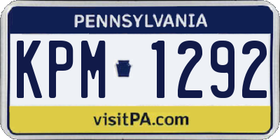 PA license plate KPM1292