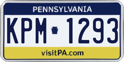 PA license plate KPM1293