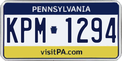 PA license plate KPM1294