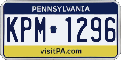 PA license plate KPM1296