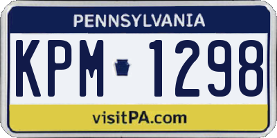 PA license plate KPM1298