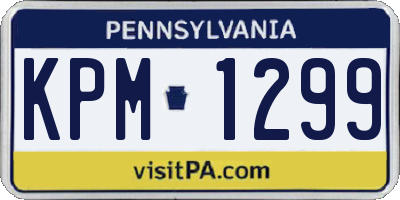 PA license plate KPM1299