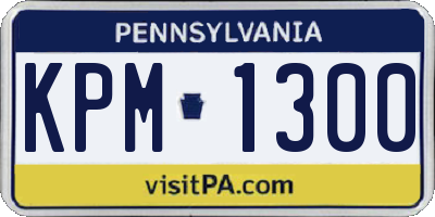 PA license plate KPM1300