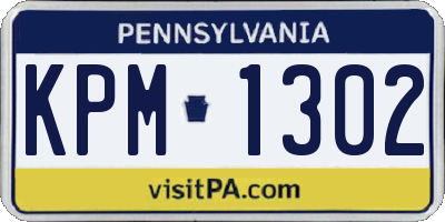 PA license plate KPM1302